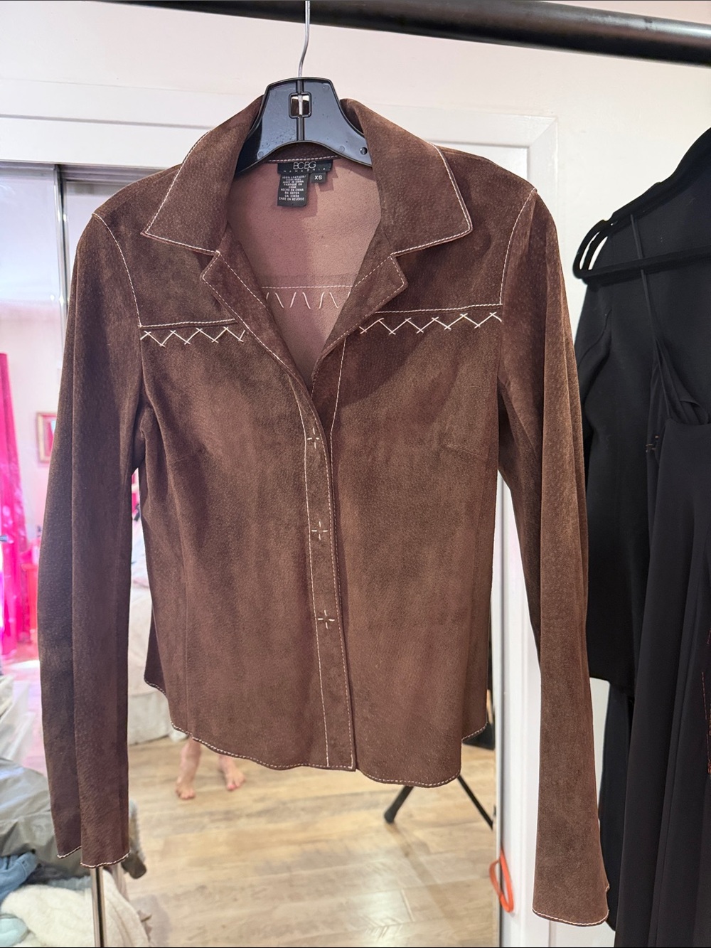BCBGMaxAzria Brown Suede Button-Front Jacket❤️